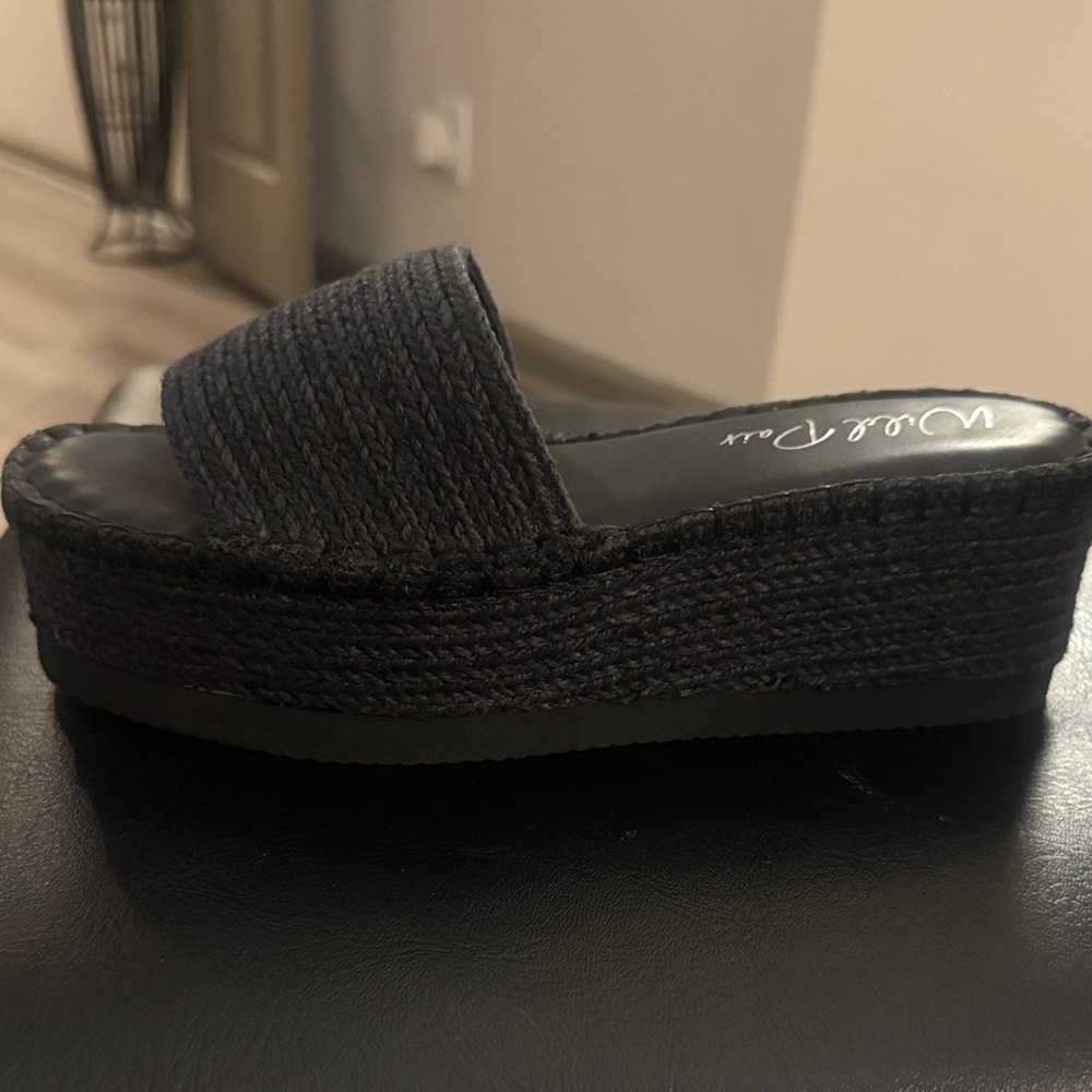 🔥Wild Pair Shermer Espadrille Slides Black Jute Size 8M🔥BRAND NEW NO BOX❣️ - Picture 4 of 16